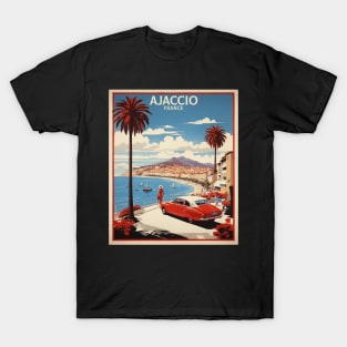 Ajaccio France Vintage Travel Poster Tourism T-Shirt